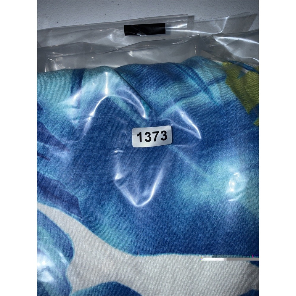 Cache Dress Womens Small V Neck Wrap Stretch Blue Faux Wrap Vintage Tropical - Picture 7 of 7
